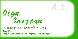 olga kosztan business card